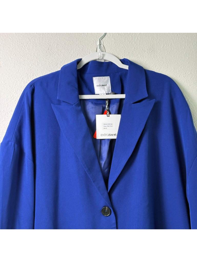 Extro&Vert Blazer Womens Size 16 Royal Blue Two Button Jacket Preppy Office Nwt — image 2 of 8